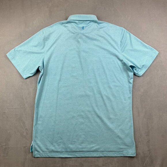 Johnnie-O Mens Shirt Large Blue Striped Polo Prep-Formance Stretch Golf Preppy - Picture 7 of 8